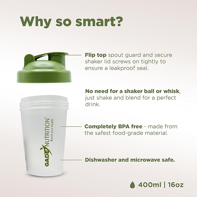 Shaker Bottle Blender - 16oz - 400ml | BPA free and phthalate-free | Pre Workout Protein Drink Cocktail Shaker Cup