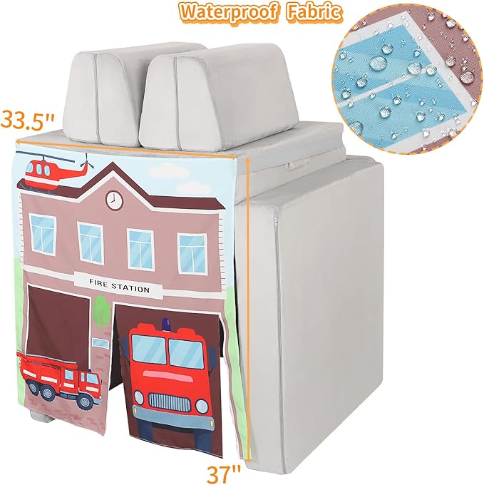 Play Panels for Kids Foam Play Couch, Fire Station