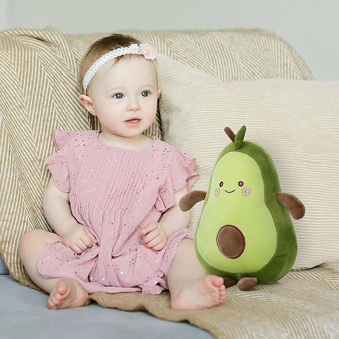 Niuniu Daddy Avocado Stuffed Animal 11.5 inch Plushies Squishy Snuggle Plush Toys Soft Kawaii Food Shaped Plushie Fruit Series Hugging Pillow for Kids/Toddlers/Teen