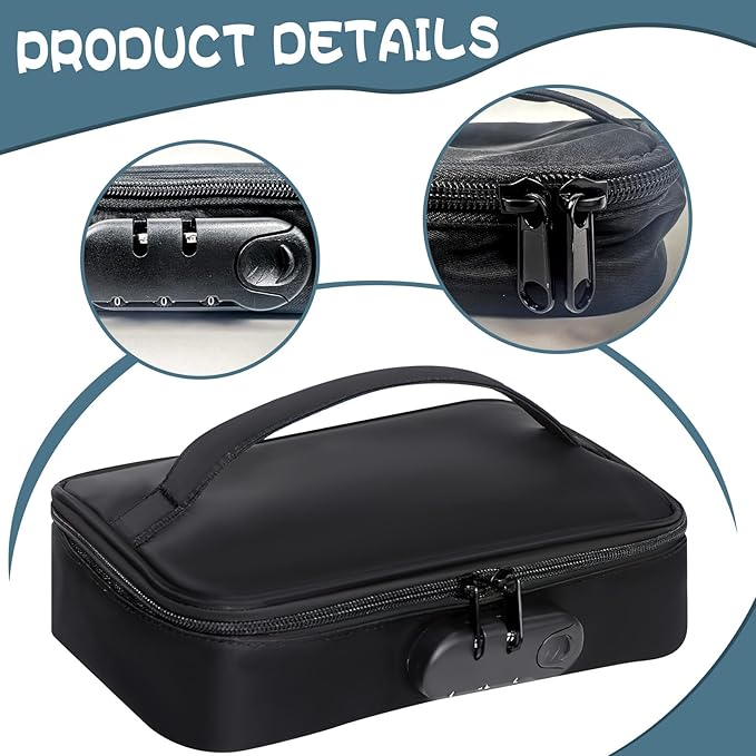 Discreet Lockable Toy Storage Bag, Locking Storage Box Toy Organizer Case Organizer Container with 2 Drawstring Bags, Lock Box Travel Game Bag for Women and Men