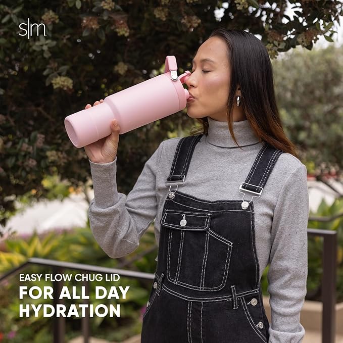 Simple Modern Trek Pivot | 40oz Flip Straw Tumbler with Handle | Water Bottle & Boot | Interchangeable Straw & Chug Lids | Insulated Stainless Steel Jug | Gym Sports Outdoors | Winter White