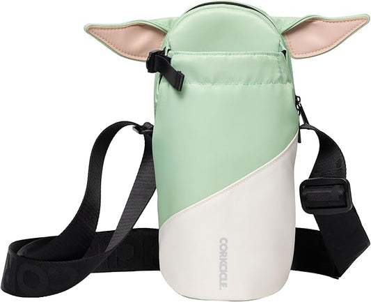 Corkcicle x Star Wars Grogu Crossbody Water Bottle Sling Bag, Fits 16 oz to 40 oz Tumbler – Water Bottle Holder with Strap Securely Holds Bottle, Cards, Phone, & Keys