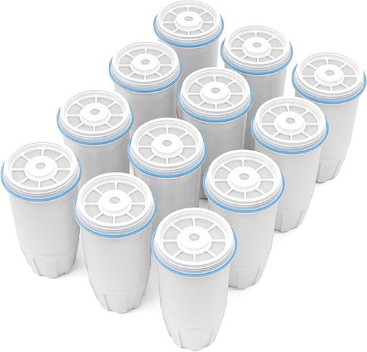 5-Stage Water Filter Replacement Compatible with Zero Pitcher and Dispenser ZR-001 ZR-017 ZR-004 ZP-006 ZD-013 ZS-008, 5-Stage Filter System Fit for Zero Water Filter, 12Pack