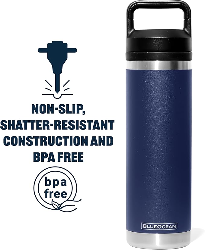 Classic 20 oz Water Bottle, Insulated Stainless Steel With Pro-Tough Lid | Perfect Insulated Water Bottle And Tumbler As Travel Water Bottle, Bike Water Bottle, Or Gym Water Bottle (Navy)