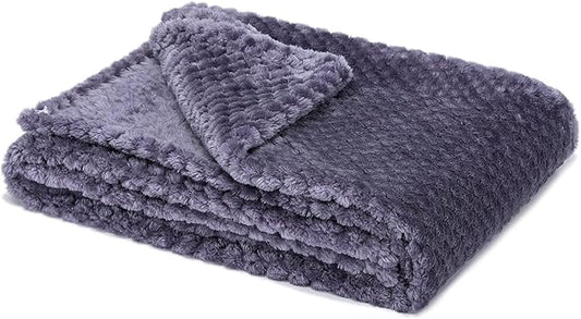 Fuzzy Blanket or Fluffy Blanket for Baby Girl or boy, Soft Warm Cozy Coral Fleece Toddler, Infant or Newborn Receiving Blanket for Crib, Stroller, Travel, Decorative (40Wx60L, M-Grape Purple)