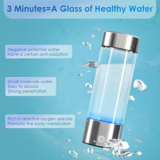 Hydrogen Water Bottle,Portable Hydrogen Water Bottle Generator,3-Minute Rapid Electrolysis,Enhancing Water Quality - Perfect for Daily Hydration,Travel and Exercise