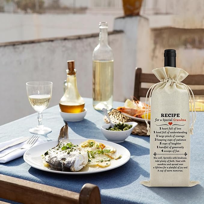 Grandma Gifts from Grandchildren Grandma Birthday Gift Nana Wine Bag Decorations Wine Bottle Bag Mothers Day Christmas Thanksgiving Gift for Nana Grandma Grandmother Gifts from Granddaughter Grandson