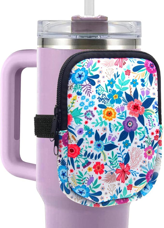 Water Bottle Pouch For Stanley Quencher Adventure 40oz 30oz Tumbler & Stanley IceFlow 20oz, Versatile Tumbler Pouch with Zipper, Gym Accessories For Women, for Keys, Wallet, Earphone, Cards, Compact