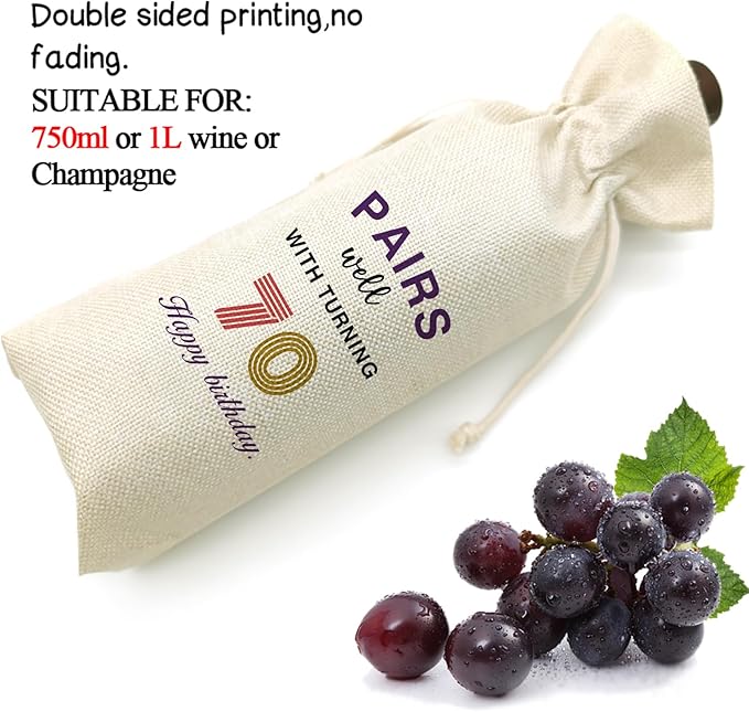 Socive 70th Birthday Gift for Women Men,70th Birthday Wine Bag,1954 Birthday Wine Bag,70 Years Old Birthday Party Decor Gift (70 BIRTHDAY)