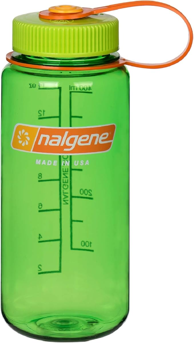 Nalgene Sustain Tritan BPA-Free Water Bottle Made with Material Derived from 50% Plastic Waste, 16 OZ, Wide Mouth , Melon Ball Sustain