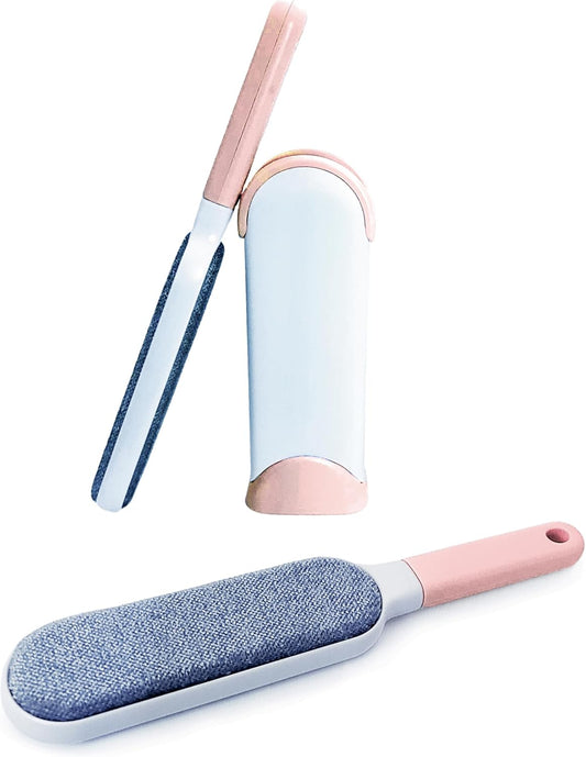 Self-Cleaning Pet Hair Remover, Lint Remover, Cat Fur Bush, Sitcky Roller for Clothes, Reusable Hair Cleaner Brush, Lint Brush for Clothes, Better Than Tapes Roller Brush B (Pink)
