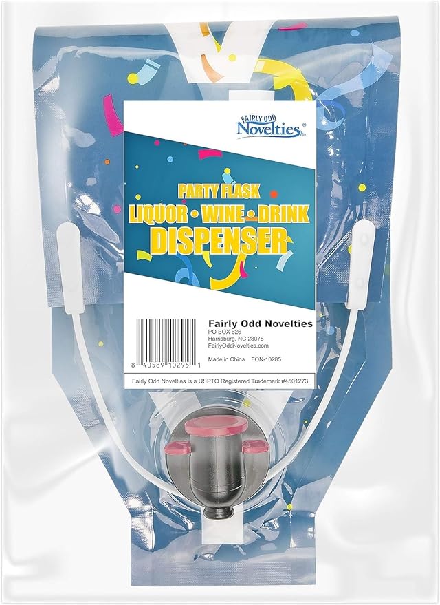Fairly Odd Novelties Party Dispenser Bag Fun Themed Wine Liquor or Cocktail Holder Drinking Gift, One Size, Blue