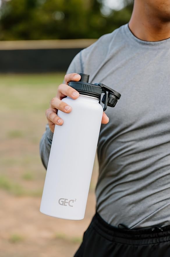 40oz Stainless Steel Water Bottles Leak Proof Vacuum Insulated Water Bottle Thermos Flask Sport Water Bottle (Black)