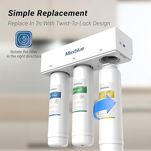 Maxblue MB-H7-CB Filter, 1-year Lifetime, Replacement for MB-H7 Reverse Osmosis System