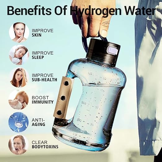 Hydrogen Water Bottle 50oz 1.5L Large Capacity Hydrogen Water Bottle Generator, shatterproof, Suitable for Gym, Playground and Outdoor scenarios, Hydrogen Concentration up to 1600ppb