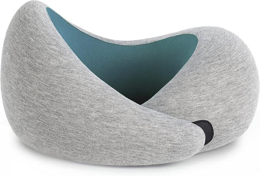 Ostrichpillow Go Neck Pillow - Premium Memory Foam Travel Pillow, 360º Ergonomic Design, Asymmetrical Sides, Travel Bag Included, Washable Modal Cover
