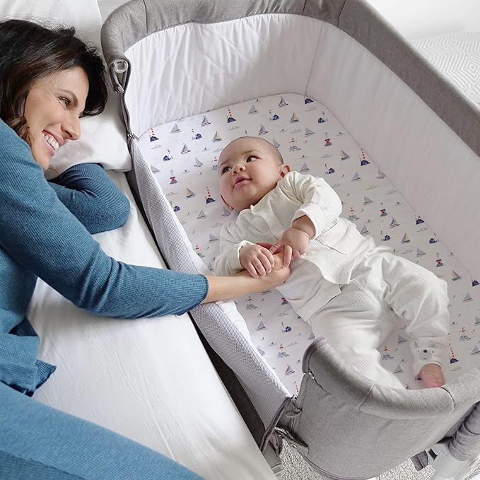 TotAha Premium Stretchy Bassinet Cradle Sheets (2-Pack) -Hypoallergenic, Silky Comfort, Buttery Soft, Calming Effect, All-Season Jersey-Knit Sheets, 32 X 16 X 3''(Air Balloon & Sailboat)