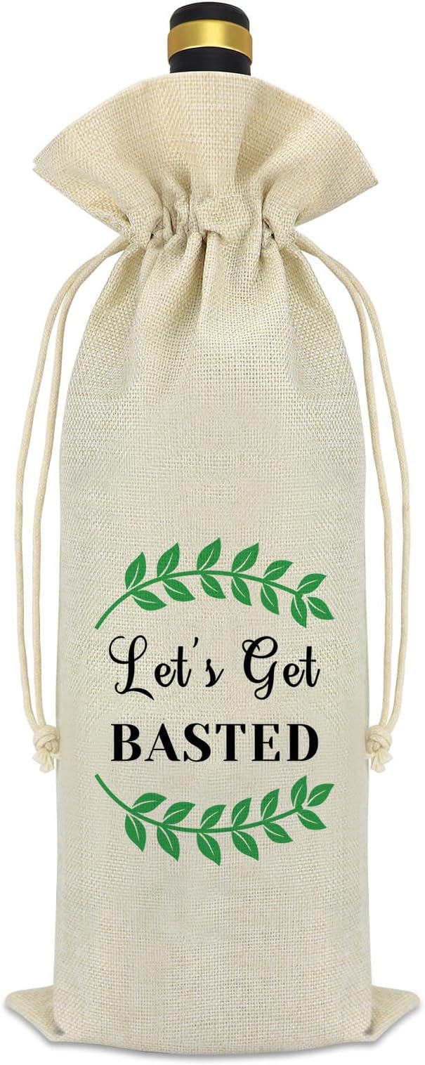 Best Friend Friendship Gifts for Women Men Wine Bag Funny Thanksgiving Christmas Birthday Graduation Gifts for Friends Sister Bestie Friendship Themed Reusable Wine Bottle Gift Bag with Drawstrings