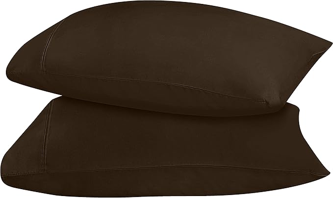 Utopia Bedding Standard Pillow Cases - 2 Pack - Envelope Closure - Soft Brushed Microfiber Fabric - Shrinkage and Fade Resistant Pillow Covers 20 X 26 Inches (Standard, Brown)