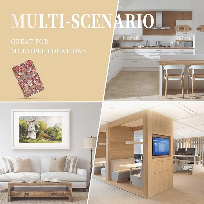 William Morris Strawberry Thief Botanical Red Green 1 Gang Light Switch Covers No Device Wall Plate Decorative Blank Switchplate Electrical Faceplate for Country Bathroom Bedroom Decor