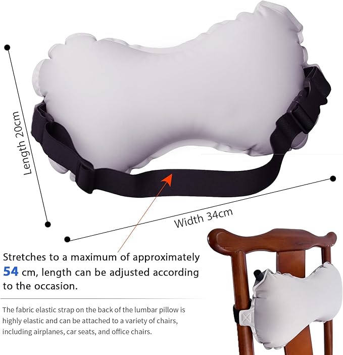 Inflatable Lumbar Pillow for Airplane Travel Lumbar Support Pillow for Car,Inflatable Neck Pillow Inflatable Lumbar Support Inflatable Travel Pillow Lumbar Pillow for car