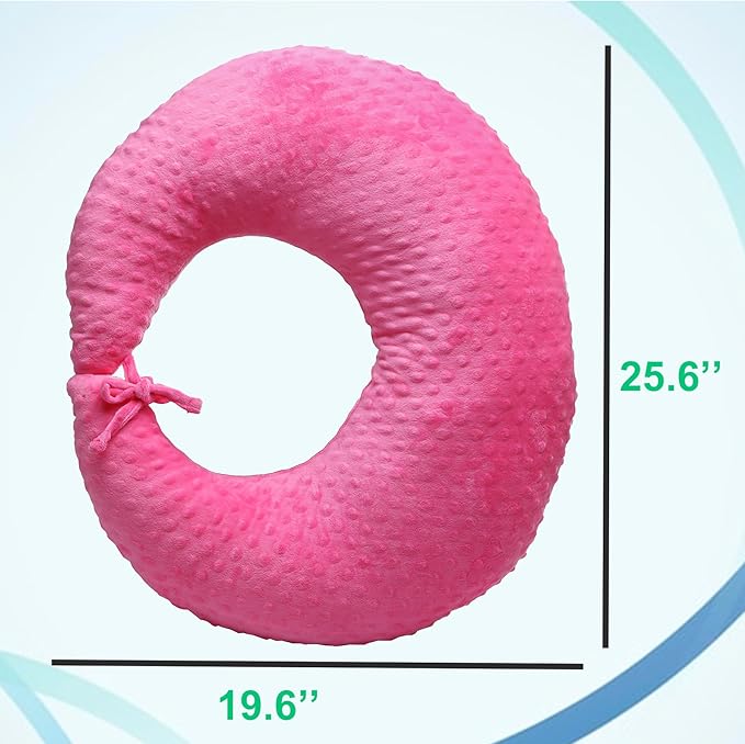 Professional Gaming Pillow for Lap; Arm Rest Pillow Gaming Lap Pillow with Crochet Support - Eliminate Pain in Gaming (Pink)