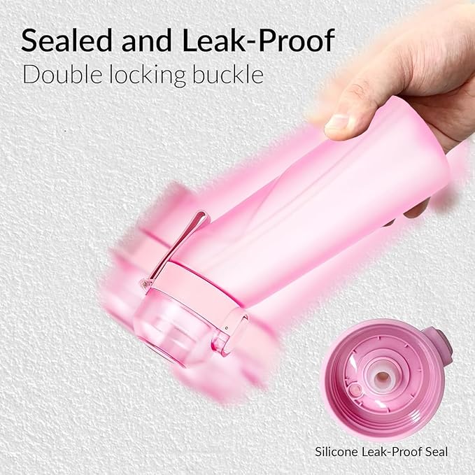 Matt Finish Water Bottle With 1 Flavor Pod | Include Straw and Strap | Silicone Leak-Proof Ring BPA Free, Air Water Bottle