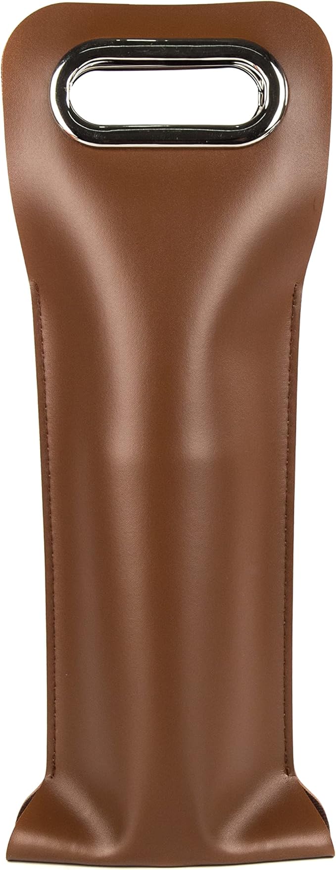 Leather Wine Bag with Handles Reusable Wine Carrier Bag Carrier Tote PU Leather Wine Gift Bag for Party Picnic Travel for Wine Lover Color Brown 1 Bottle, color brown- 1 bottle