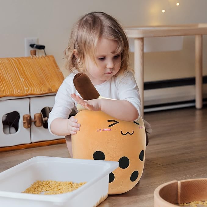 Niuniu Daddy Boba Tea Plush 20in Large/Giant/Jumbo Bubble Tea Stuffed Animals Plush Toy Pillow Cute Cuddle Stuffed Milk Tea Cuddle Pillow Food Plushies for Kids Gift