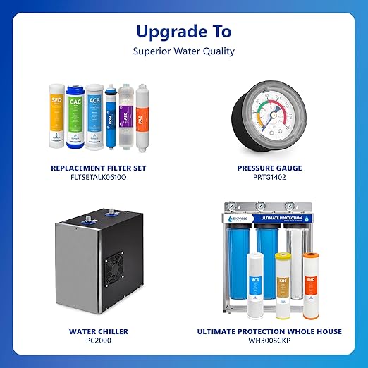 Express Water Reverse Osmosis Water Filter System, Chlorine Reduction, NSF Certified
