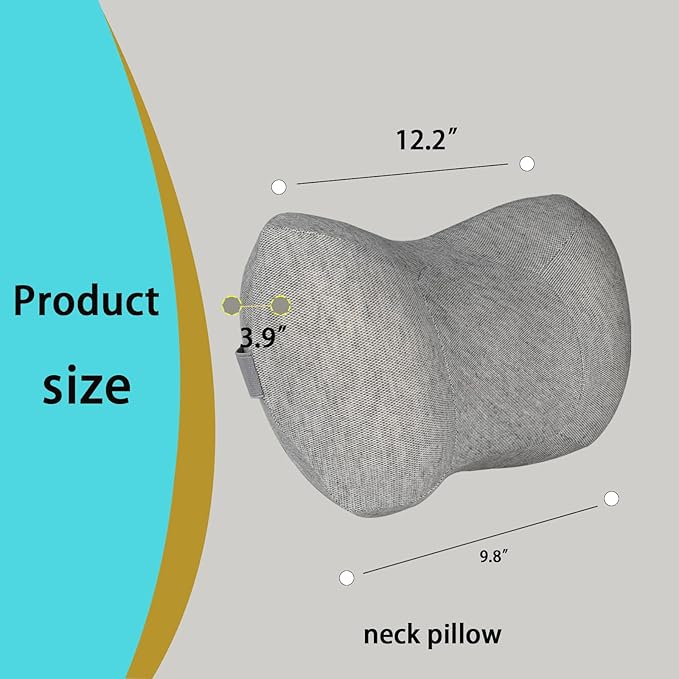 Car Neck Pillow, 2pcs Memory Foam Ergonomic Neck Pillow and Seat Headrest for Driving Fatigue Relief, Comfort and Support Your Neck