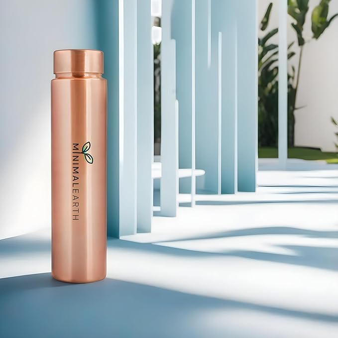 Pencil Copper Water Bottle, Minimalistic Leak-Proof Design, Solid Copper, Ideal for Gym, Office, Yoga & Unique Gift - 750 ML (25 oz)