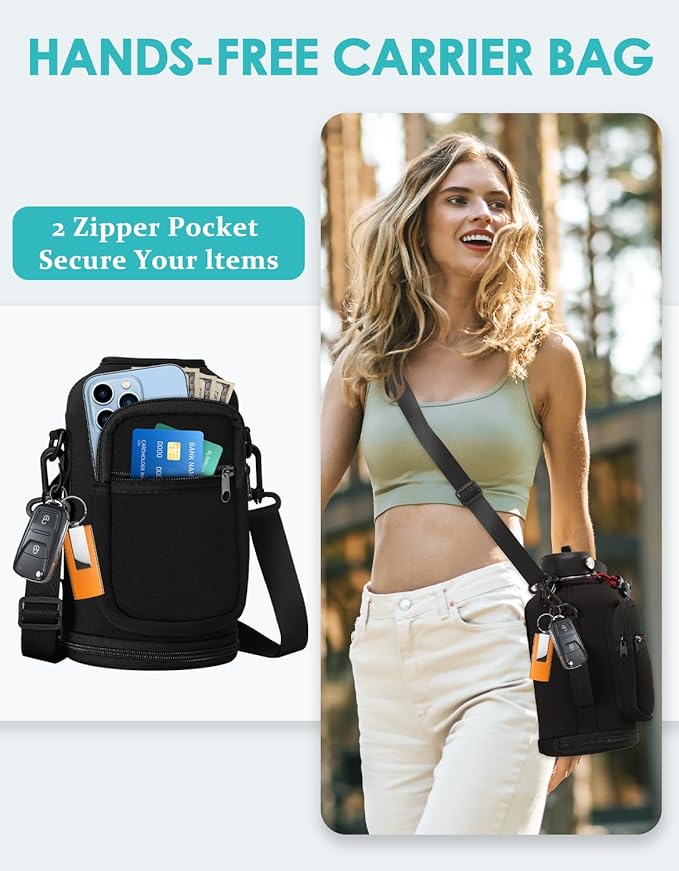 Insulated Water Bottle with Straw - 64oz Stainless Steel Water Bottles with Paracord Handle, 1/2 Gallon Big Water Jug Vacuum Insulated Waterbottle Metal Flask Reusable Double Wall Sport Bottle