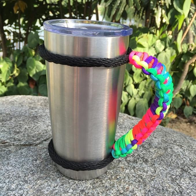 Handmade Paracord Handle for Yeti/Rtic/Ozark Trail Rambler 20 Oz Tumbler. Colorful