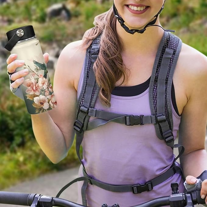 Hummingbird Insulated Water Bottle for Women Stainless Steel Water Bottle 20 Oz Vacuum Flask Sports Water Bottle Travel Cup Coffee Mug