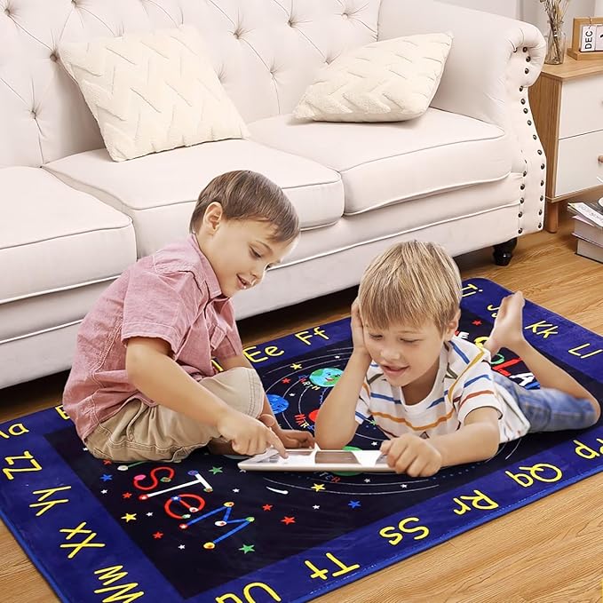 Kids Rug 3x5 Rug Baby Floor Mat Kids Educational Rug Area Rug for Learning Alphabet Play Mats for Babies and Toddlers Nursery Rug Kids Room Rugs for Bedroom Carpet
