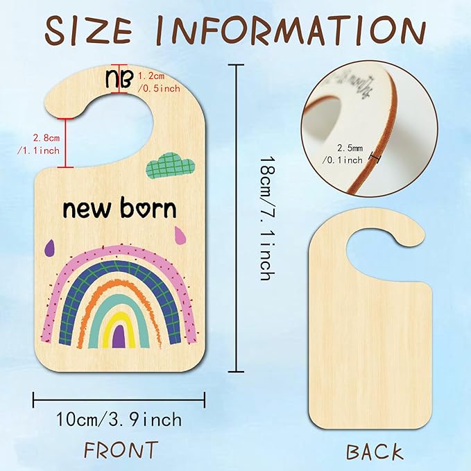 CRASPIRE 10Pcs Rainbow Wood Baby Wardrobe Dividers Colourful Nursery Decor from Newborn to 36 Month Hanger Seperaters Baby Closet Organizers Nursery Infant Wardrobe Hangers Divider for Newborn Shower