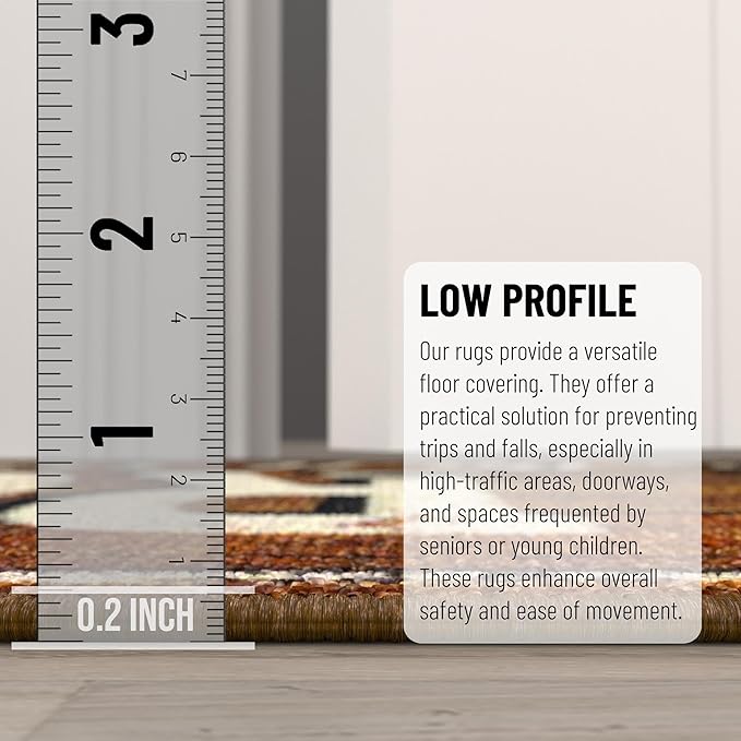 Ottomanson Laundry Collection Non-Slip Rubberback Text Design 2x5 Laundry Room Runner Rug, 20" x 59", Brown