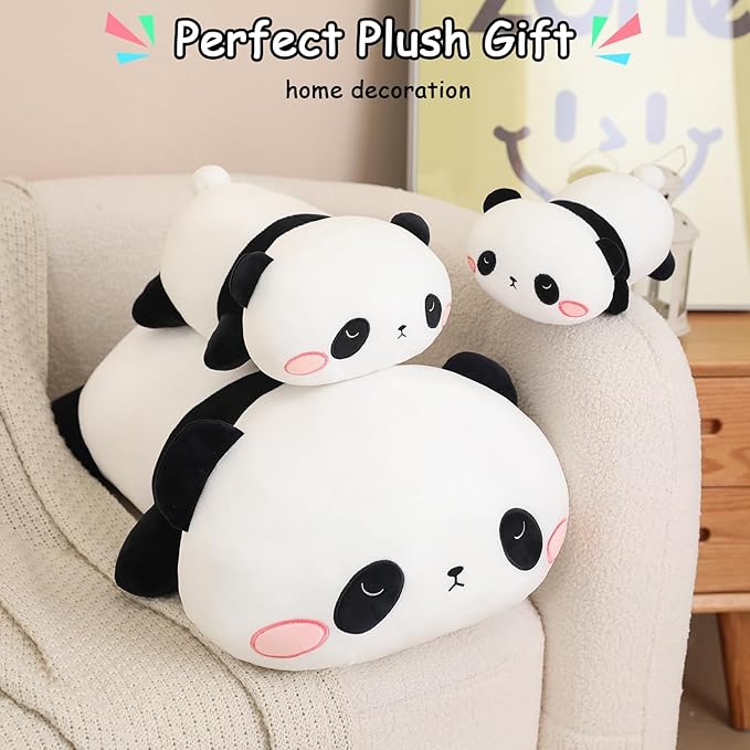 SQEQE Weighted Panda Plush, Weighted Panda Stuffed Animal for Anxiety, Cute Panda Plushies Soft Panda Bear Pillow Toy Gift for Kids Adults 13.8 Inch, 1.6 lbs