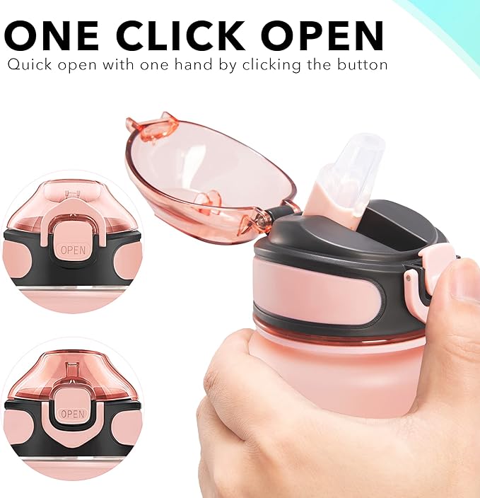 Enerbone 32 oz Drinking Water Bottle with Times to Drink and Straw, Motivational with Carrying Strap, Leakproof BPA & Toxic Free, Ensure You Drink Enough Water for Fitness Gym Outdoor