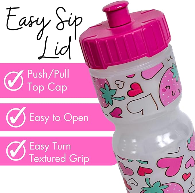 50 Strong Kids Water Bottle | 22 oz. BPA- Free Sports Squeeze Water Bottles with Pull Top Cap |Perfect Water Bottle for School | Reusable & Durable for Boys & Girls | Made in USA