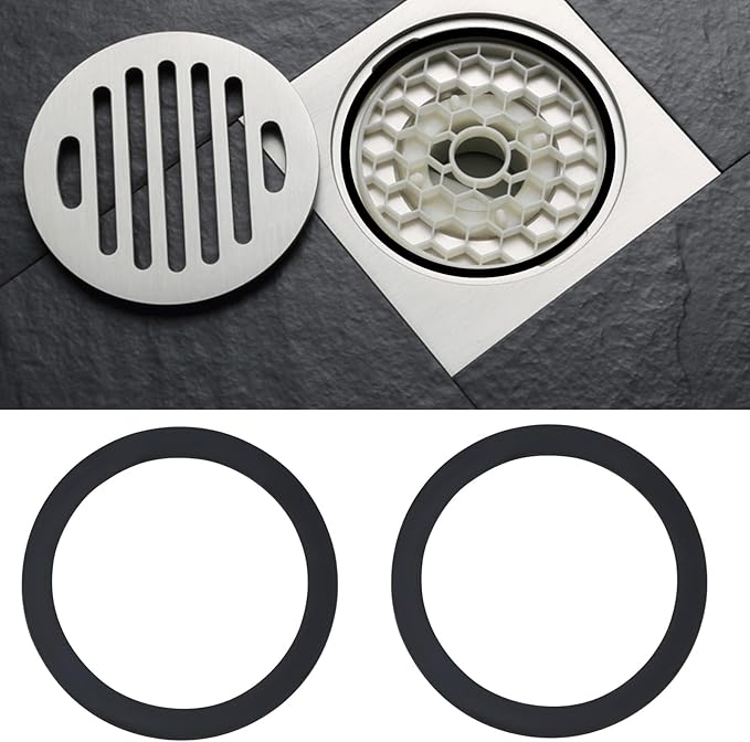 ECSiNG 4PCS 90mm Shower Tray Base Trap Waste Spare Rubber Waste Seal 105mm x 85mm x 4mm Spare Rubber Washer for Bathroom Shower Tray Waste O Ring