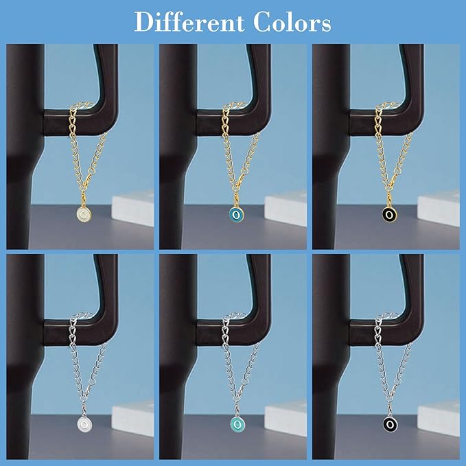 6PCS Letter Charm Accessories for Stanley Cup, Name ID Letter Handle Charm for Stanley Handle Identification Letter Pendant Handle Decoration for Stanley Tumbler Charms (Letter O)