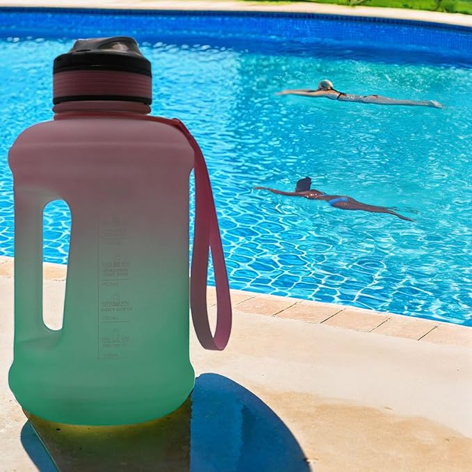 Sports Water Bottle, 63 Oz/1800mL, Leak Proof BPA Free Travel Outdoor For Men Women (Gradient_Pink)