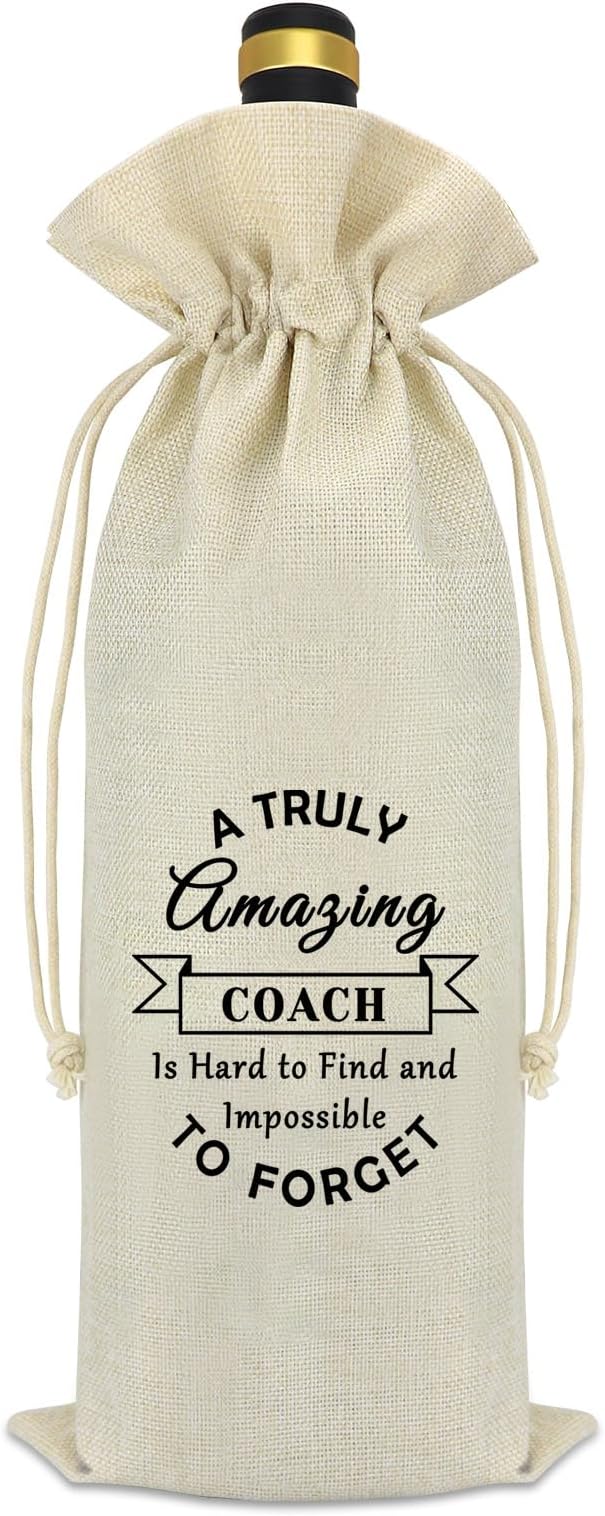 Coach Appreciation Gift Coach Wine Bag Gift for Women Men Thank You Gift for Team Mom Christmas Thanksgiving Birthday Gift for Coach Hockey Baseball Soccer Football Volleyball Fitness Coach Gift
