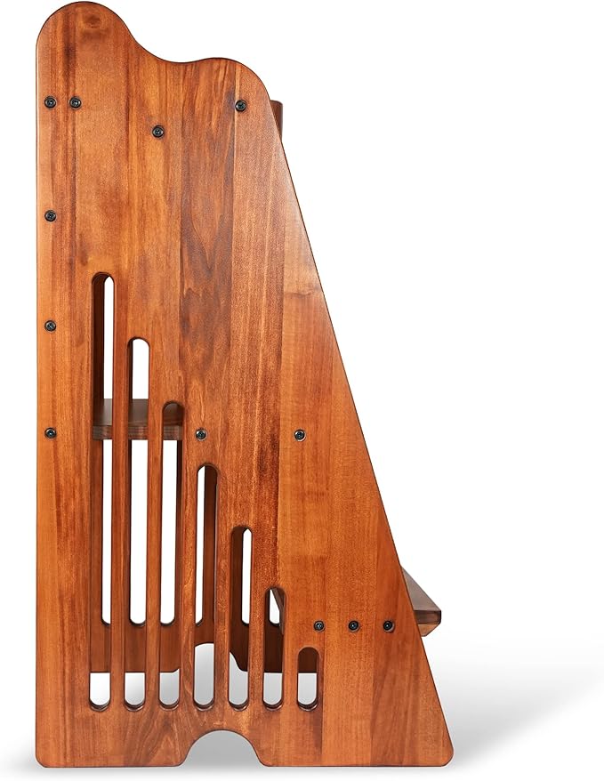 CONSDAN Toddler Tower, USA Grown Solid Hardwood, Kitchen Step Stool for Toddlers, Kids Standing Tower Kitchen Toddler Learning Stool, Kitchen Stool with Safety Rail for Kitchen Counter