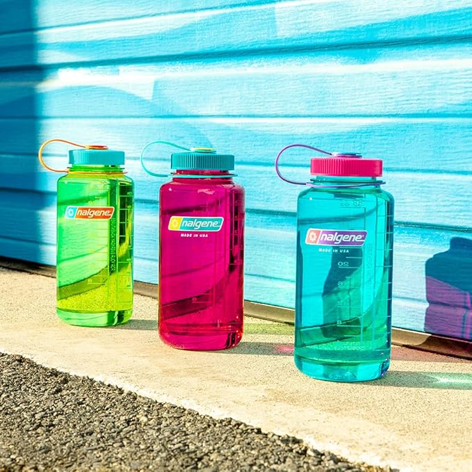 Nalgene Sustain Tritan BPA-Free Water Bottle Made with Material Derived from 50% Plastic Waste, 32 OZ, Wide Mouth, Eggplant