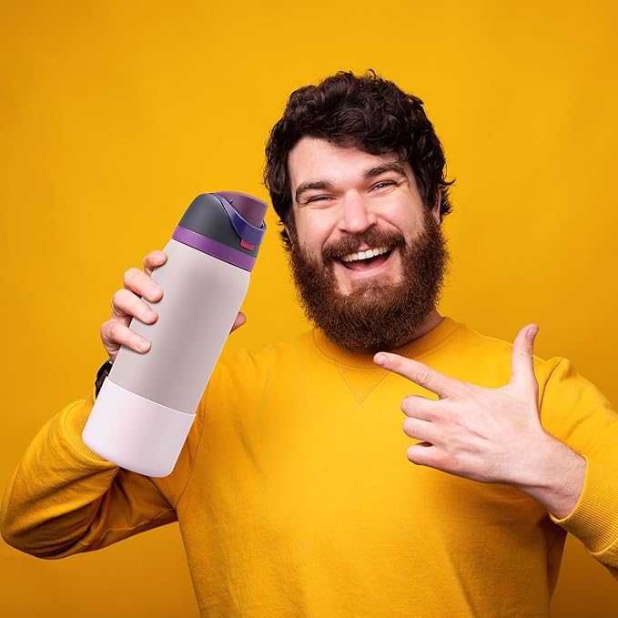 2PCS Silicone Water Bottle Boot for Owala 24oz 32oz 40oz, Protective Bottom Bumper Anti-Slip Sleeve for FreeSip, Twist, and Flip Stainless Steel Bottles, Dishwasher Safe and BPA Free