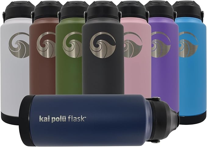 Insulated Stainless Steel Water Bottle (Charcoal (Lanahu), 18 oz)