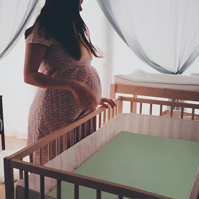 Baby Muslin Crib Sheets - Toddler Cotton Fitted Crib Sheets Neutral for Boys and Girls 2Pack